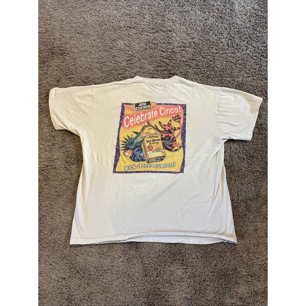 Vintage Jose Cuervo Cinco De Mayo T Shirt White Extra Large XL Cuervo‎ de Mayo